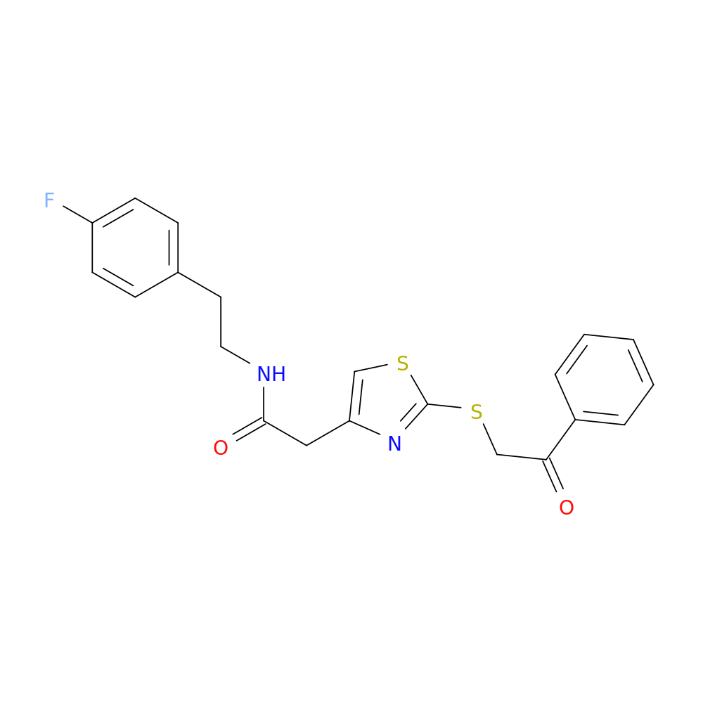 N-[2-(4-fluorophenyl)ethyl]-2-{2-[(2-oxo-2-phenylethyl)sulfanyl]-1,3-thiazol-4-yl}acetamide