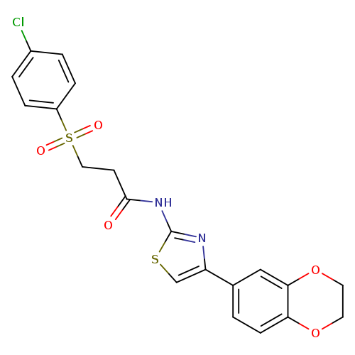 3-(4-chlorobenzenesulfonyl)-N-[4-(2,3-dihydro-1,4-benzodioxin-6-yl)-1,3-thiazol-2-yl]propanamide