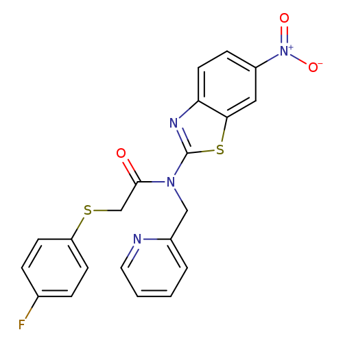 2-[(4-fluorophenyl)sulfanyl]-N-(6-nitro-1,3-benzothiazol-2-yl)-N-[(pyridin-2-yl)methyl]acetamide