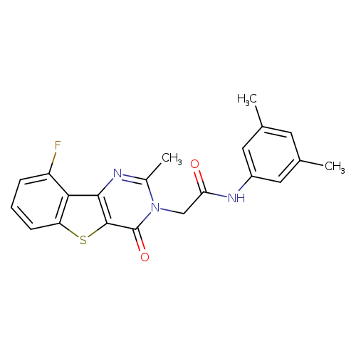 N-(3,5-dimethylphenyl)-2-{13-fluoro-4-methyl-6-oxo-8-thia-3,5-diazatricyclo[7.4.0.0^{2,7}]trideca-1(13),2(7),3,9,11-pentaen-5-yl}acetamide