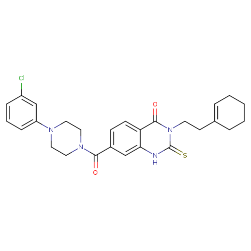 7-[4-(3-chlorophenyl)piperazine-1-carbonyl]-3-[2-(cyclohex-1-en-1-yl)ethyl]-2-sulfanylidene-1,2,3,4-tetrahydroquinazolin-4-one