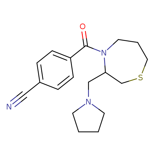 4-{3-[(pyrrolidin-1-yl)methyl]-1,4-thiazepane-4-carbonyl}benzonitrile