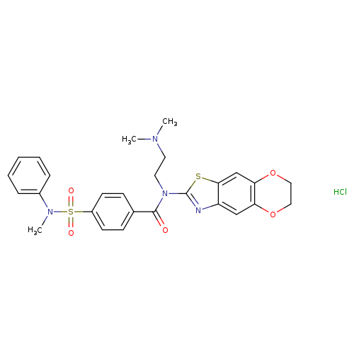 N-[2-(dimethylamino)ethyl]-N-{10,13-dioxa-4-thia-6-azatricyclo[7.4.0.0^{3,7}]trideca-1,3(7),5,8-tetraen-5-yl}-4-[methyl(phenyl)sulfamoyl]benzamide hydrochloride