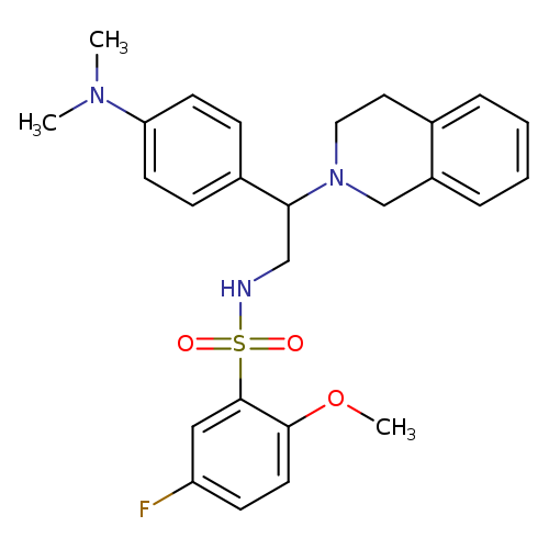 N-{2-[4-(dimethylamino)phenyl]-2-(1,2,3,4-tetrahydroisoquinolin-2-yl)ethyl}-5-fluoro-2-methoxybenzene-1-sulfonamide