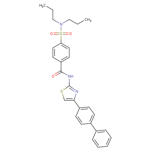 N-(4-{[1,1'-biphenyl]-4-yl}-1,3-thiazol-2-yl)-4-(dipropylsulfamoyl)benzamide