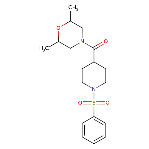 4-[1-(benzenesulfonyl)piperidine-4-carbonyl]-2,6-dimethylmorpholine