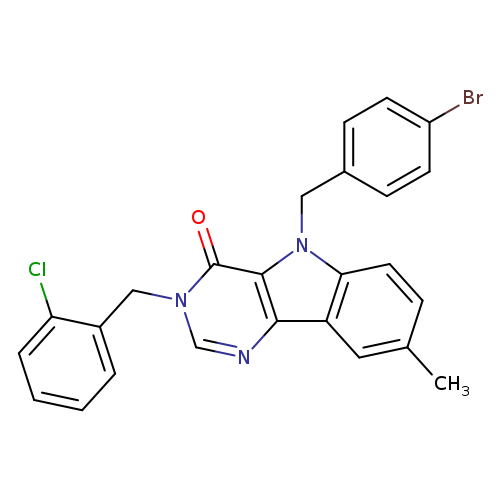 5-[(4-bromophenyl)methyl]-3-[(2-chlorophenyl)methyl]-8-methyl-3H,4H,5H-pyrimido[5,4-b]indol-4-one