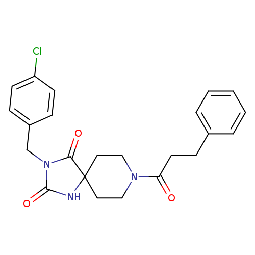 3-[(4-chlorophenyl)methyl]-8-(3-phenylpropanoyl)-1,3,8-triazaspiro[4.5]decane-2,4-dione
