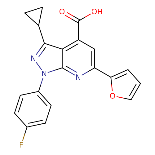 3-Cyclopropyl-1-(4-fluorophenyl)-6-(furan-2-yl)-1H-pyrazolo[3,4-b]pyridine-4-carboxylic acid