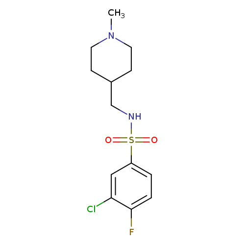 3-chloro-4-fluoro-N-[(1-methylpiperidin-4-yl)methyl]benzene-1-sulfonamide