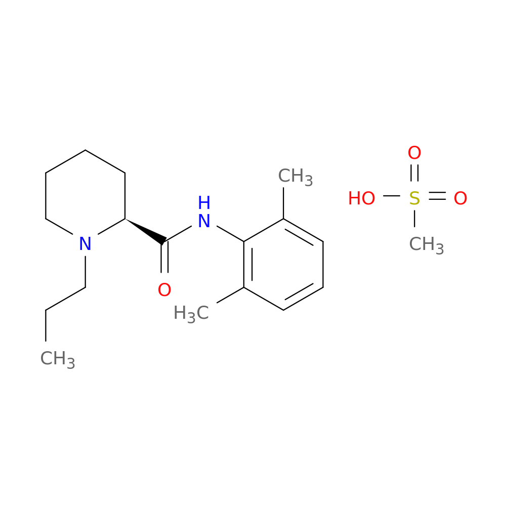 2-Piperidinecarboxamide, N-(2,6-dimethylphenyl)-1-propyl-, (2S)-, methanesulfonate (1:1)