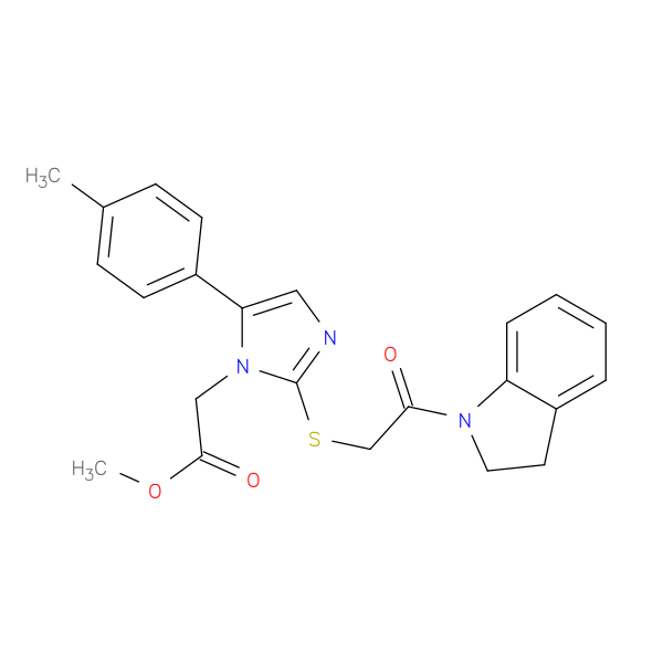 methyl 2-(2-{[2-(2,3-dihydro-1H-indol-1-yl)-2-oxoethyl]sulfanyl}-5-(4-methylphenyl)-1H-imidazol-1-yl)acetate