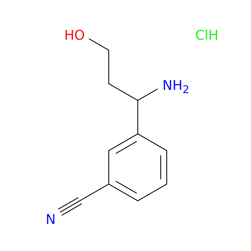 3-(1-amino-3-hydroxypropyl)benzonitrile hydrochloride