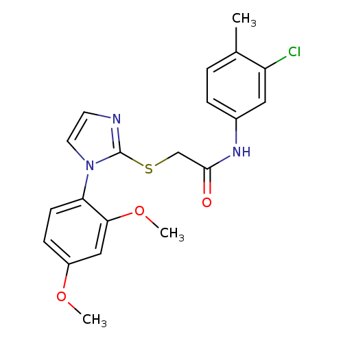 N-(3-chloro-4-methylphenyl)-2-{[1-(2,4-dimethoxyphenyl)-1H-imidazol-2-yl]sulfanyl}acetamide