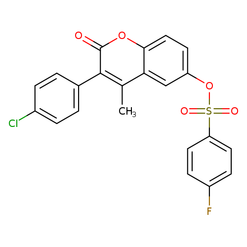 3-(4-chlorophenyl)-4-methyl-2-oxo-2H-chromen-6-yl 4-fluorobenzene-1-sulfonate