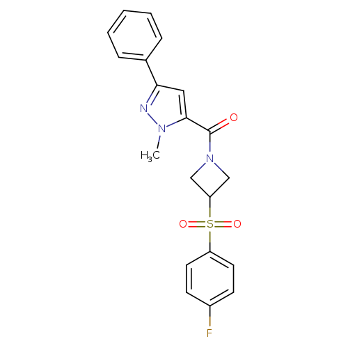 5-[3-(4-fluorobenzenesulfonyl)azetidine-1-carbonyl]-1-methyl-3-phenyl-1H-pyrazole