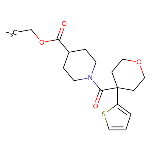 ethyl 1-[4-(thiophen-2-yl)oxane-4-carbonyl]piperidine-4-carboxylate