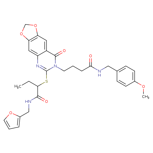 N-[(furan-2-yl)methyl]-2-{[7-(3-{[(4-methoxyphenyl)methyl]carbamoyl}propyl)-8-oxo-2H,7H,8H-[1,3]dioxolo[4,5-g]quinazolin-6-yl]sulfanyl}butanamide