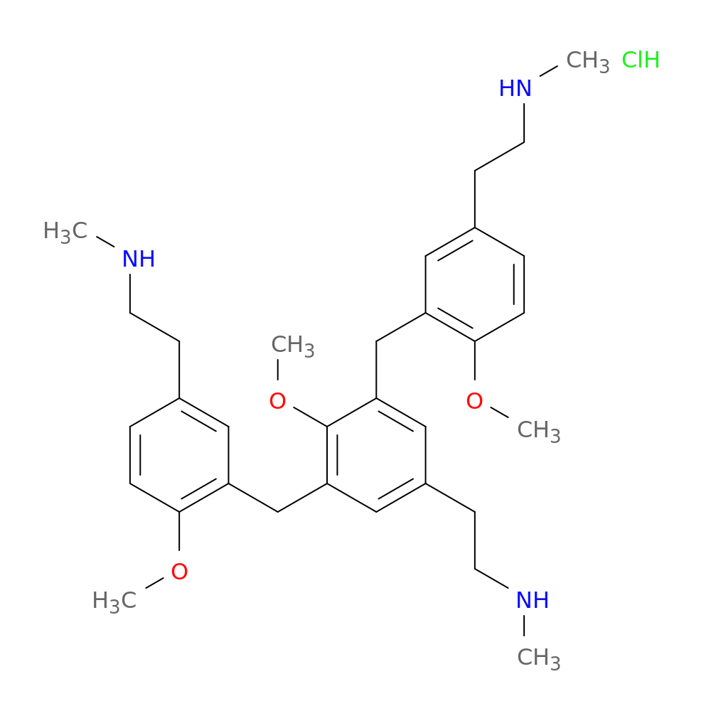 1-(2-Methylaminoethyl)-4-methoxy-3,5-bis[[2-methoxy-5-(2-methylaminoethyl)phenyl]methyl]benzene trihydrochloride