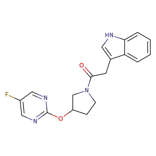 1-{3-[(5-fluoropyrimidin-2-yl)oxy]pyrrolidin-1-yl}-2-(1H-indol-3-yl)ethan-1-one