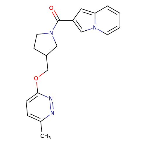 2-(3-{[(6-methylpyridazin-3-yl)oxy]methyl}pyrrolidine-1-carbonyl)indolizine
