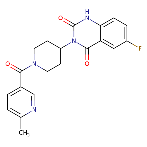 6-fluoro-3-[1-(6-methylpyridine-3-carbonyl)piperidin-4-yl]-1,2,3,4-tetrahydroquinazoline-2,4-dione