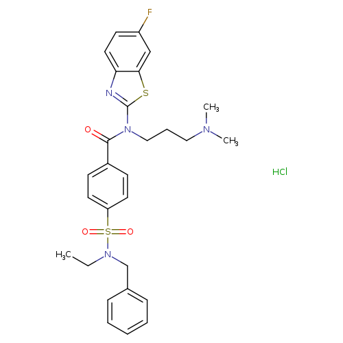 4-[benzyl(ethyl)sulfamoyl]-N-[3-(dimethylamino)propyl]-N-(6-fluoro-1,3-benzothiazol-2-yl)benzamide hydrochloride