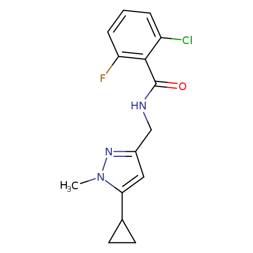 2-chloro-N-[(5-cyclopropyl-1-methyl-1H-pyrazol-3-yl)methyl]-6-fluorobenzamide
