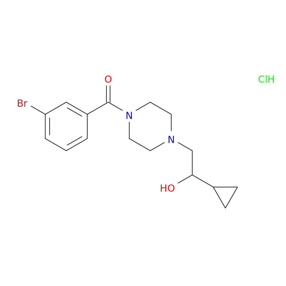 2-[4-(3-bromobenzoyl)piperazin-1-yl]-1-cyclopropylethan-1-ol hydrochloride