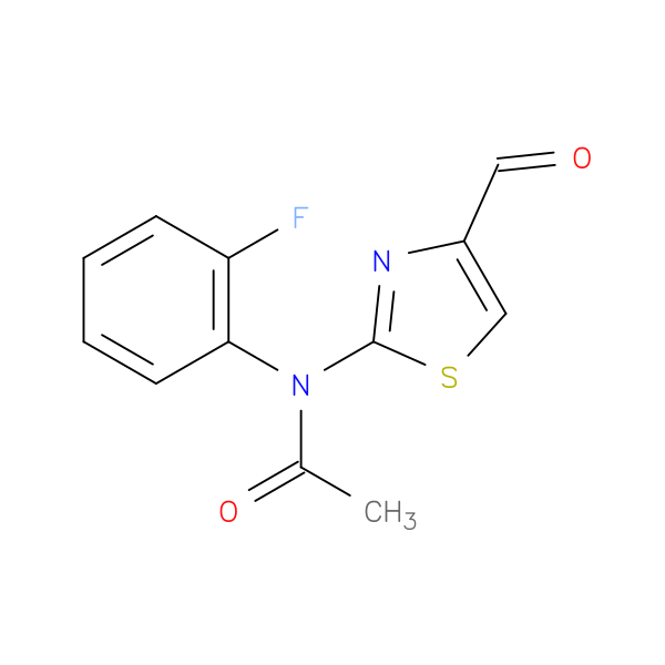 N-(2-fluorophenyl)-N-(4-formyl-1,3-thiazol-2-yl)acetamide