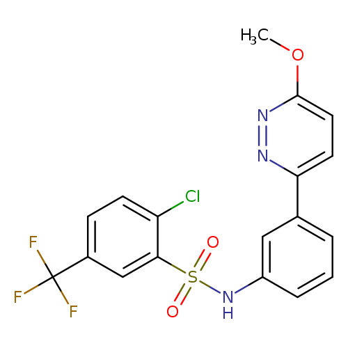 2-chloro-N-[3-(6-methoxypyridazin-3-yl)phenyl]-5-(trifluoromethyl)benzene-1-sulfonamide