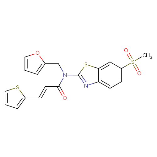 (2E)-N-[(furan-2-yl)methyl]-N-(6-methanesulfonyl-1,3-benzothiazol-2-yl)-3-(thiophen-2-yl)prop-2-enamide