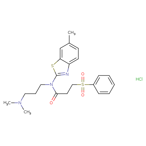 3-(benzenesulfonyl)-N-[3-(dimethylamino)propyl]-N-(6-methyl-1,3-benzothiazol-2-yl)propanamide hydrochloride