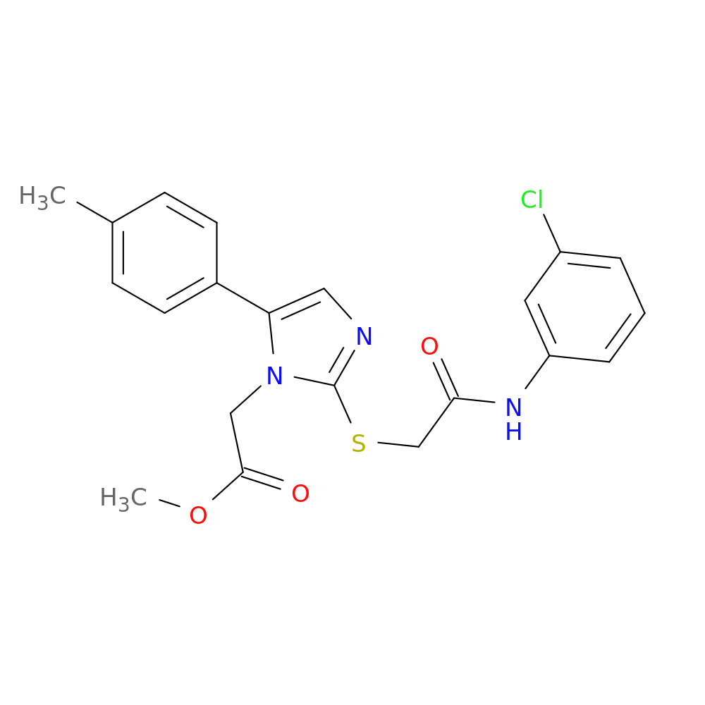 methyl 2-[2-({[(3-chlorophenyl)carbamoyl]methyl}sulfanyl)-5-(4-methylphenyl)-1H-imidazol-1-yl]acetate