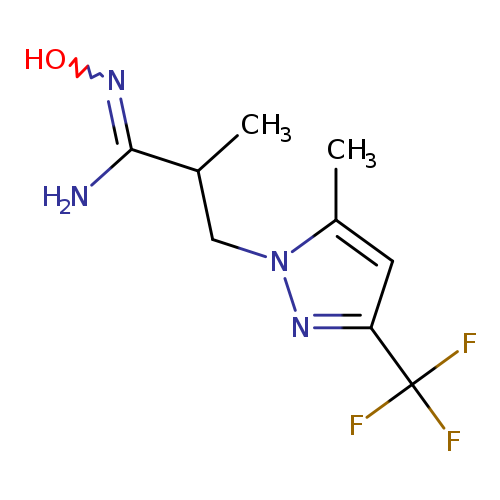 (1E)-N'-hydroxy-2-methyl-3-[5-methyl-3-(trifluoromethyl)-1H-pyrazol-1-yl]propanimidamide