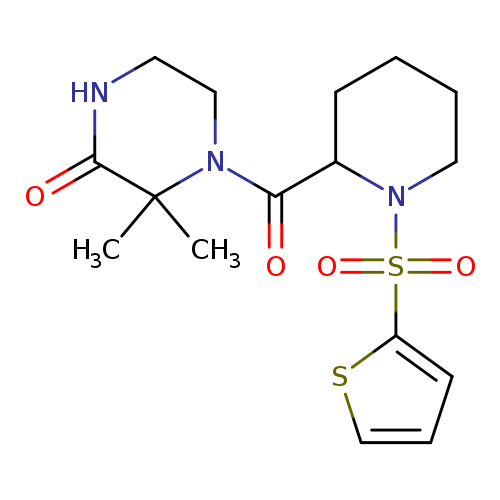 3,3-dimethyl-4-[1-(thiophene-2-sulfonyl)piperidine-2-carbonyl]piperazin-2-one