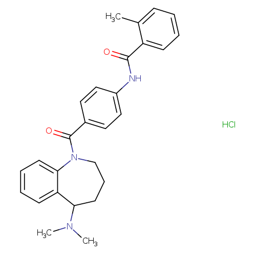 Benzamide, N-[4-[[5-(dimethylamino)-2,3,4,5-tetrahydro-1H-1-benzazepin-1-yl]carbonyl]phenyl]-2-methyl-, hydrochloride (1:1)