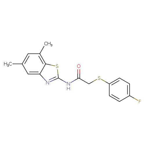 N-(5,7-dimethyl-1,3-benzothiazol-2-yl)-2-[(4-fluorophenyl)sulfanyl]acetamide