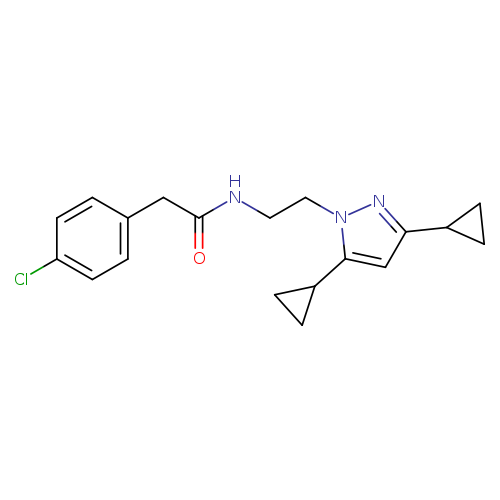 2-(4-chlorophenyl)-N-[2-(3,5-dicyclopropyl-1H-pyrazol-1-yl)ethyl]acetamide