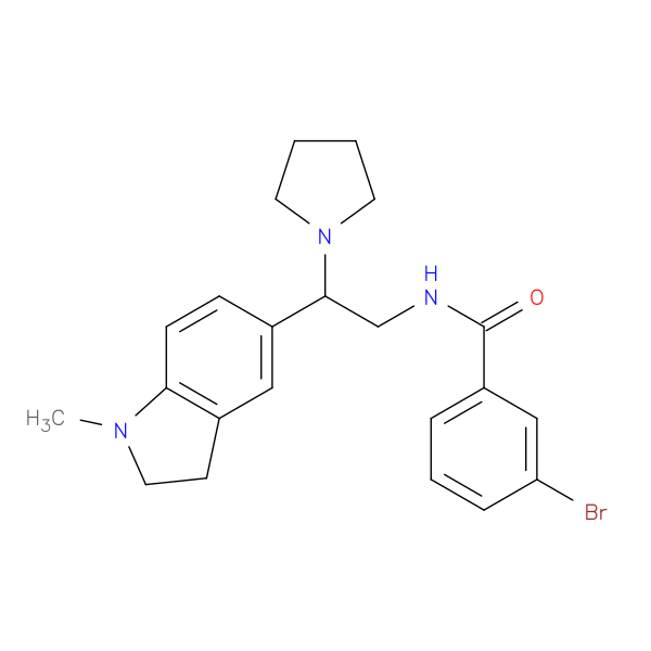 3-bromo-N-[2-(1-methyl-2,3-dihydro-1H-indol-5-yl)-2-(pyrrolidin-1-yl)ethyl]benzamide