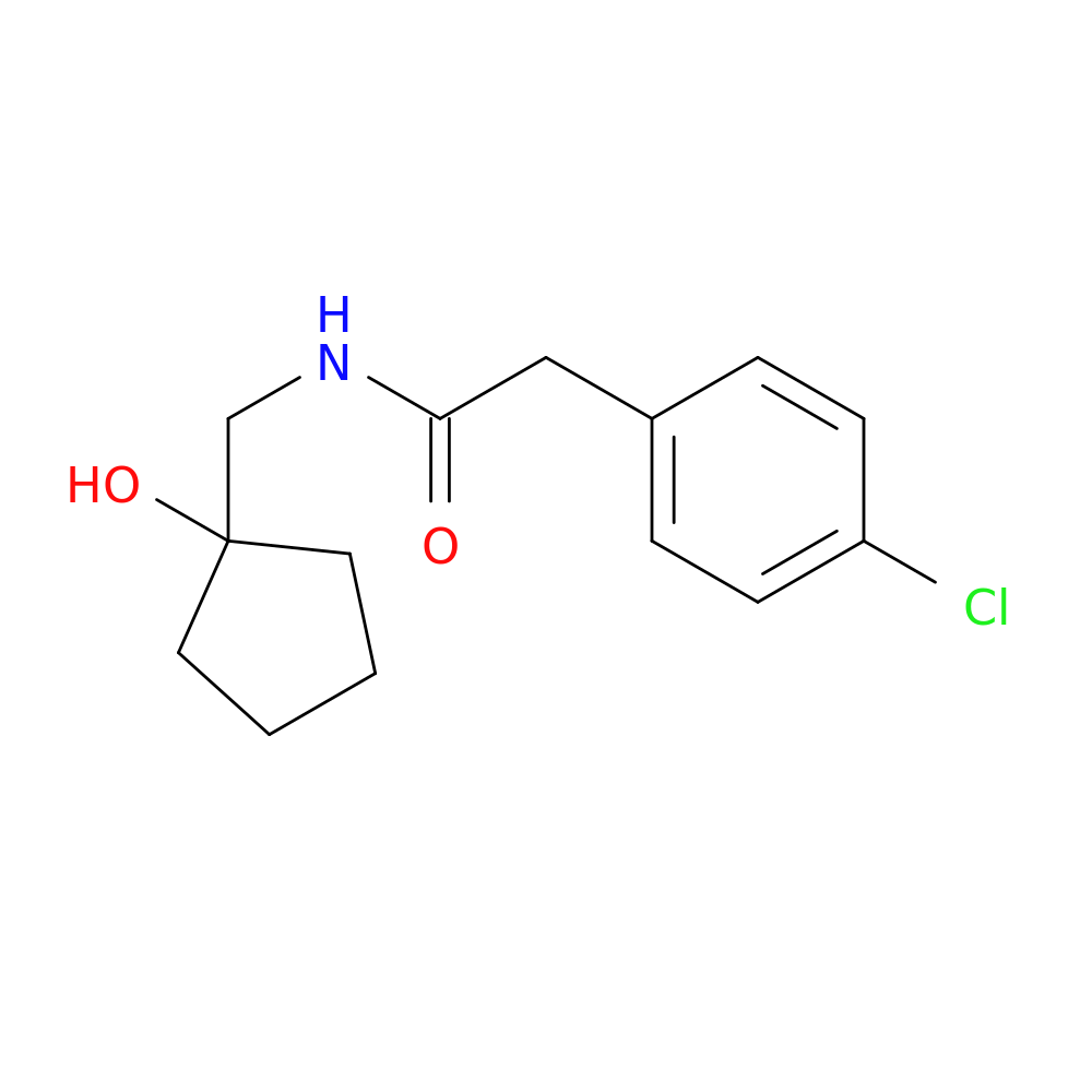 2-(4-chlorophenyl)-N-[(1-hydroxycyclopentyl)methyl]acetamide