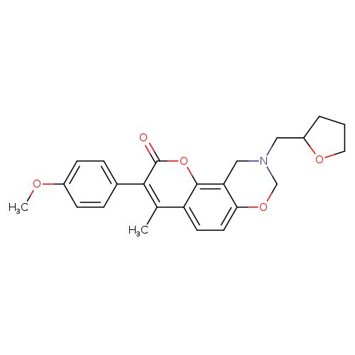 3-(4-methoxyphenyl)-4-methyl-9-[(oxolan-2-yl)methyl]-2H,8H,9H,10H-chromeno[8,7-e][1,3]oxazin-2-one
