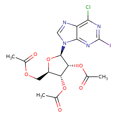 6-Chloro-2-iodo-9-(2',3',5'-tri-O-acetyl-beta-D-ribofuranosyl)purine