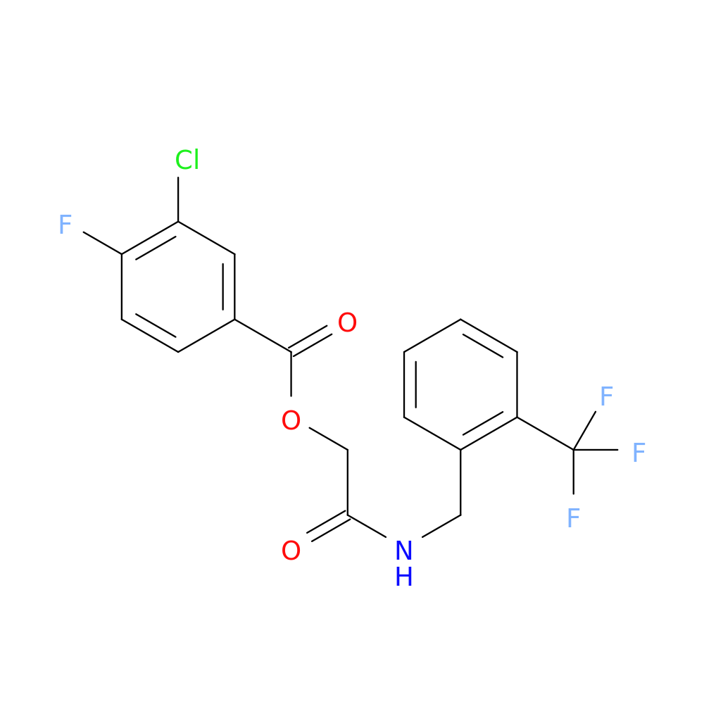 ({[2-(trifluoromethyl)phenyl]methyl}carbamoyl)methyl 3-chloro-4-fluorobenzoate