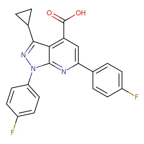 3-Cyclopropyl-1,6-bis(4-fluorophenyl)-1H-pyrazolo[3,4-b]pyridine-4-carboxylic acid