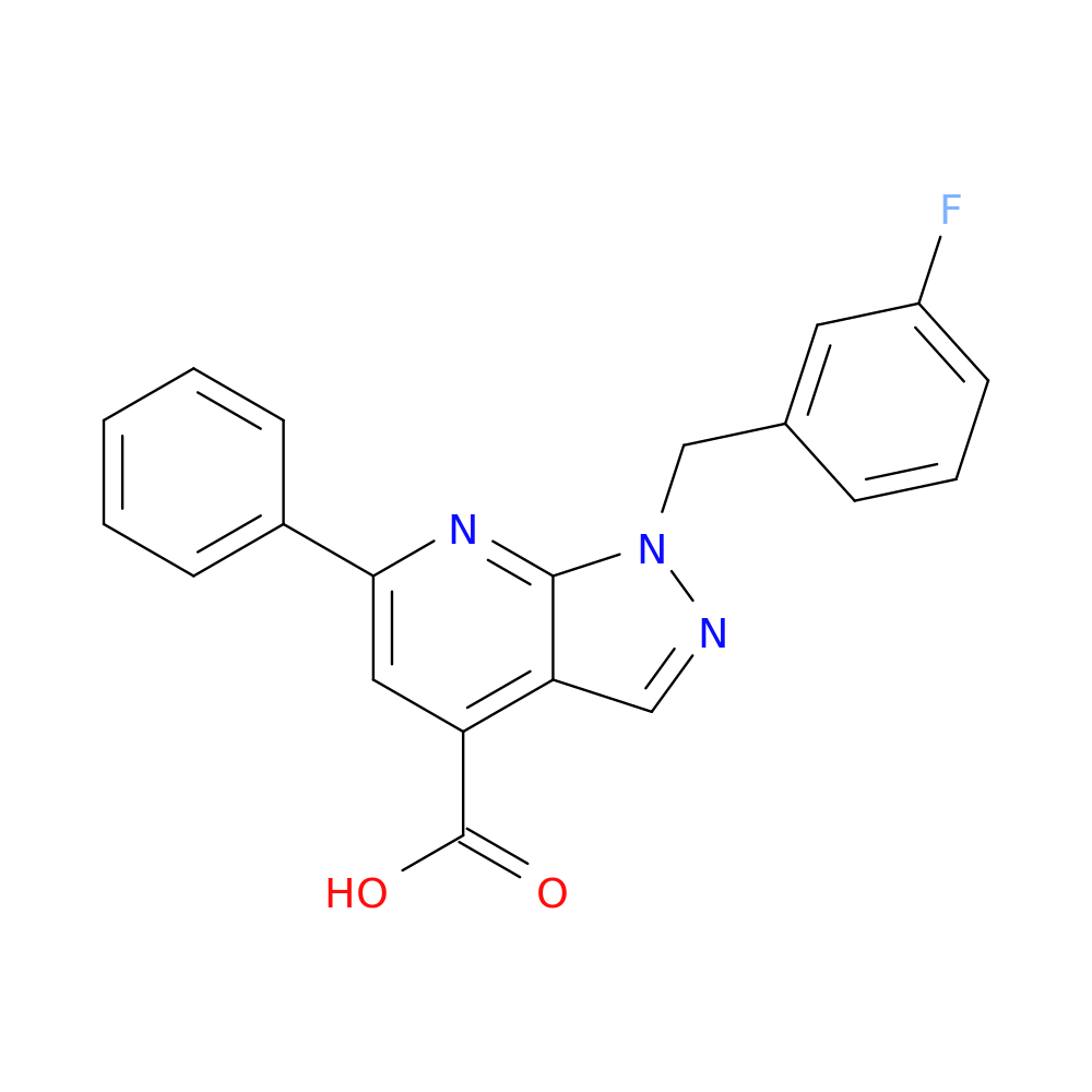 1-[(3-fluorophenyl)methyl]-6-phenyl-1H-pyrazolo[3,4-b]pyridine-4-carboxylic acid