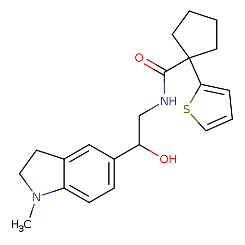 N-[2-hydroxy-2-(1-methyl-2,3-dihydro-1H-indol-5-yl)ethyl]-1-(thiophen-2-yl)cyclopentane-1-carboxamide