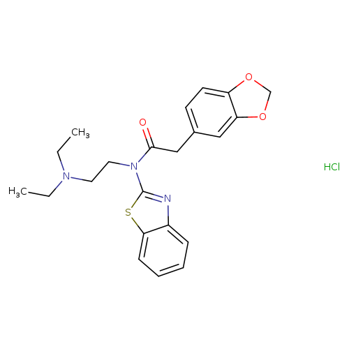 2-(2H-1,3-benzodioxol-5-yl)-N-(1,3-benzothiazol-2-yl)-N-[2-(diethylamino)ethyl]acetamide hydrochloride
