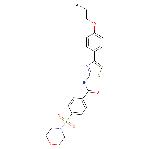 4-(morpholine-4-sulfonyl)-N-[4-(4-propoxyphenyl)-1,3-thiazol-2-yl]benzamide