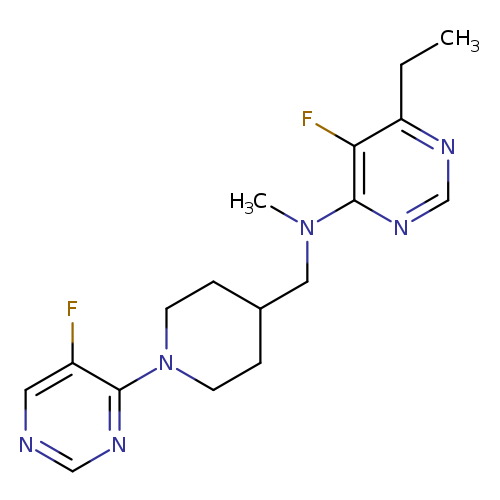 6-ethyl-5-fluoro-N-{[1-(5-fluoropyrimidin-4-yl)piperidin-4-yl]methyl}-N-methylpyrimidin-4-amine